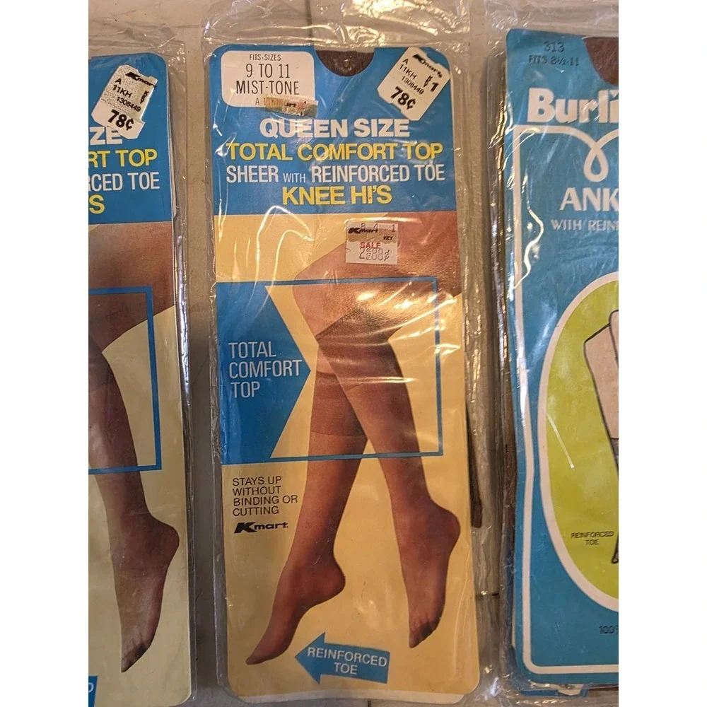 Vintage Kmart Burlington Pantsters Knee High Stockings Lot 5 Packs NOS 70s 80s